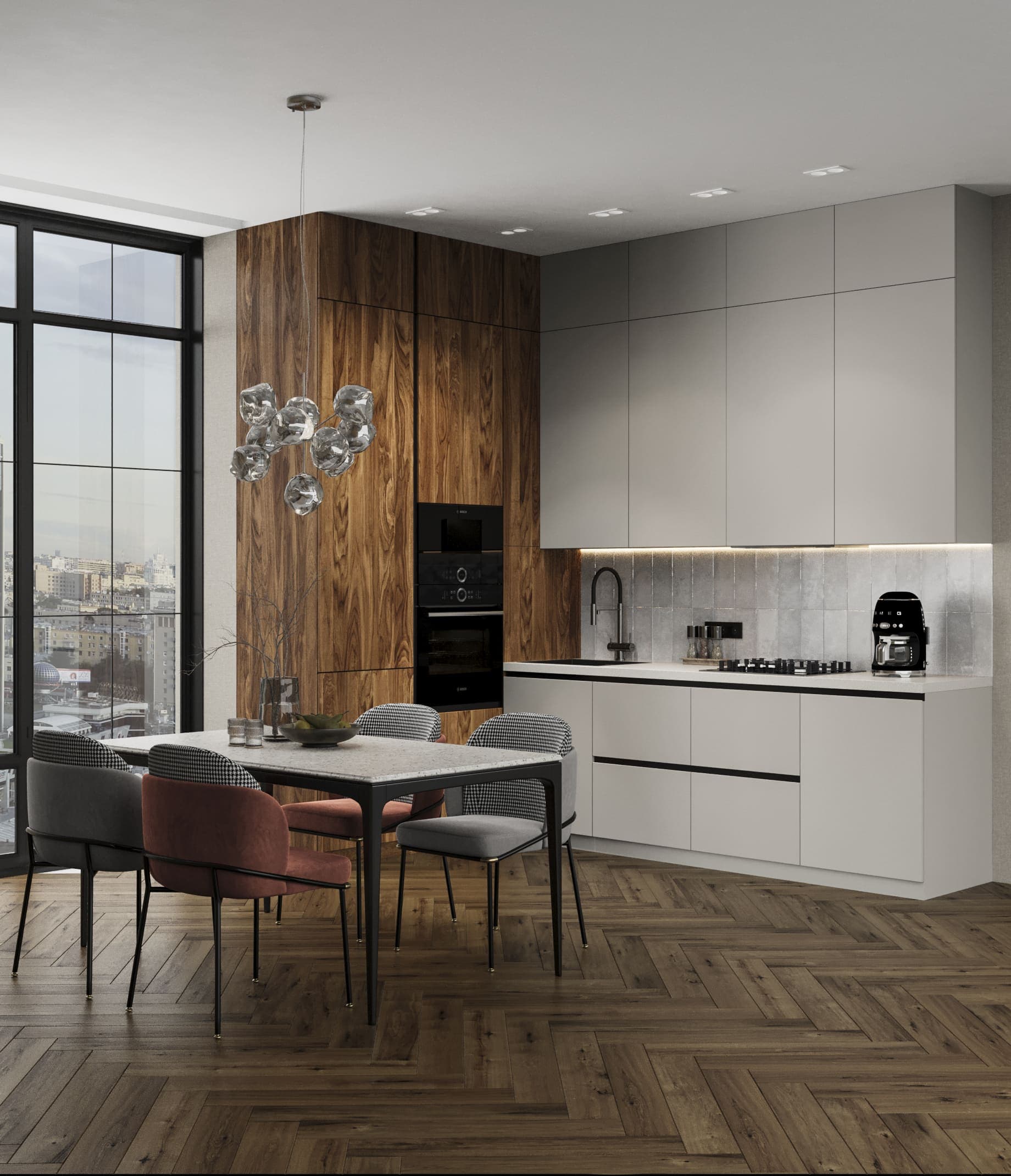 Кухонный гарнитур "Торино" 3 метра с пеналами